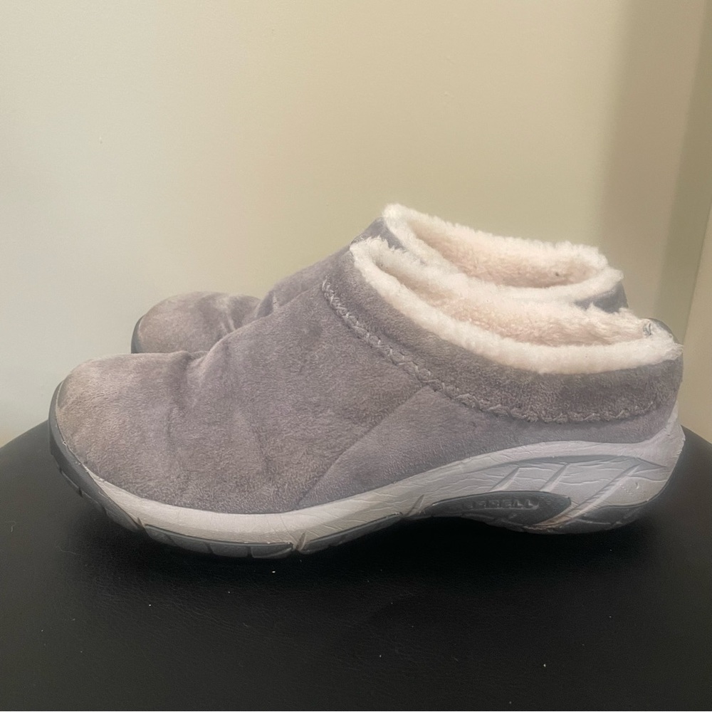 Merrell Primo Chill Slide Clogs Fur Lined Women’s 8.5 Gray No Insole
